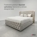Finished in premium Spanish upholstery fabrics for a refined, designer look