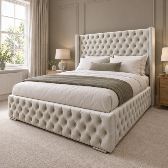 The Rome luxury wingback bed