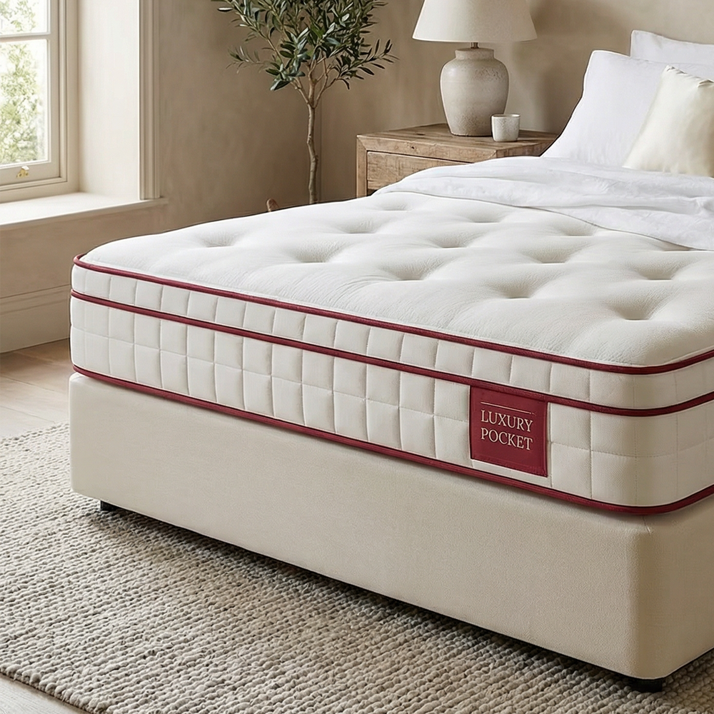 Bedzone Hybrid mattress on a bed in a bedroom setting