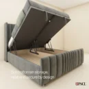 Solid ottoman storage, neat and secure by design