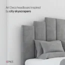 Art Deco headboard inspired by city skyscrapers