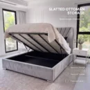 dubai palm bed - slatted ottoman storage