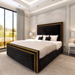 2026 Golden Ibiza Linear Bed with Gold Fabric Lining