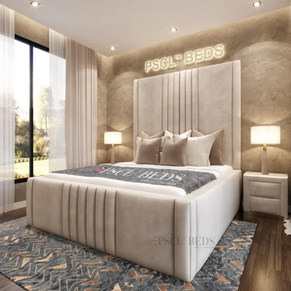 2024 Las Vegas Luxury High Headboard Bed Frame (2-Piece Headboard)