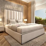 2026 Osaka Linear Upholstered Bed with Black Lining