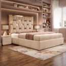 Golden Pyramid Bed with Optional Ottoman Storage