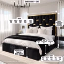 1BLACK PLUSH GOLDEN PYRAMID BED-DIMENSIONS