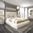 Hawaii Cream Bouclé Bed with optional ottoman storage-