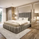 Madrid Bed frame with Lines (Optional Ottoman Storage)