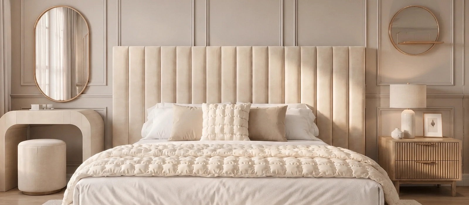 2026 DUKE OF PSCL LUXURY HOTEL STYLE WIDE 3 PIECE HEADBOARD BED