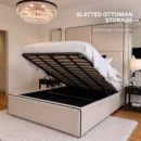 RIVIERA BED-SLATTED OTTOMAN STORAGE
