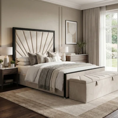 Florida Sunrise Bed with Black Fabric