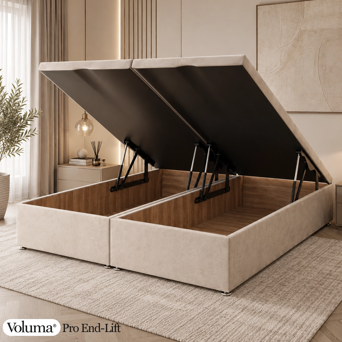 Voluma® Pro End Lift ottoman divan base, detail view