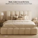 Sleek, modern low profile frame, ideal for a clean, contemporary bedroom look.