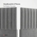Headboard in 2 Pieces for Easier Access