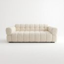 PSCL Teddy-Cubex 3 Seater Square Panel Sofa (Teddy-Boucle Cream Fabric) (1)