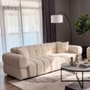 PSCL Teddy-Cubex 3 Seater Square Panel Sofa (Teddy-Boucle Cream Fabric) (7)
