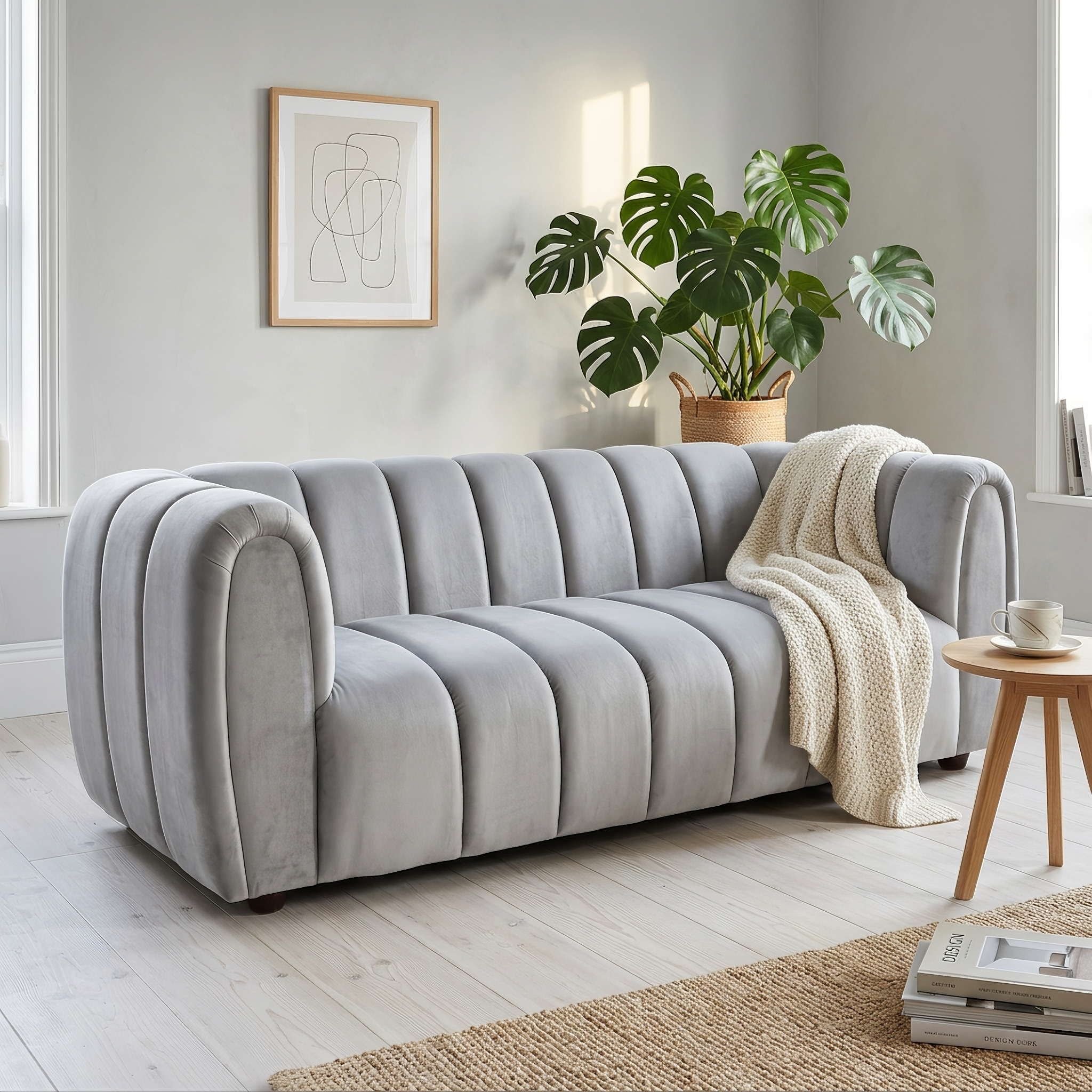 PSCL Athens linear design handmade sofa in a modern living room