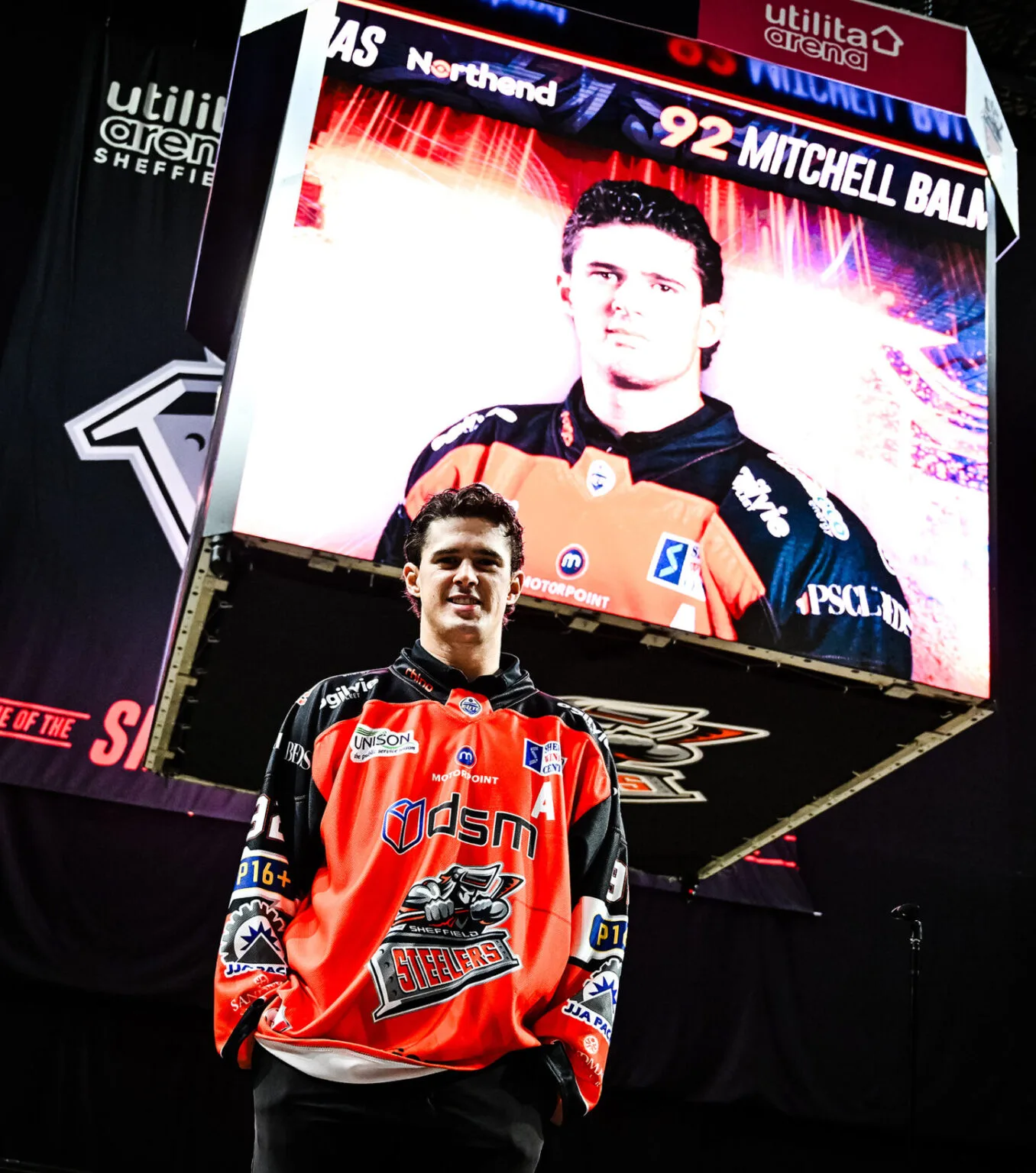 Mitchell Balmas at the Sheffield Steelers shirt launch event