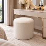 Arlo Cream Bouclé Dressing Table Stool